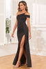 Load image into Gallery viewer, Mermaid Black Sleeveless Formal Dress with Slit