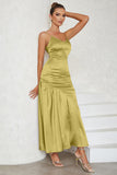 Spaghetti Straps Light Yellow Formal Dress