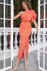 Load image into Gallery viewer, One Shoulder Sunset Formal Dress with Ruffles