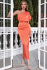 Load image into Gallery viewer, One Shoulder Sunset Formal Dress with Ruffles