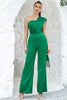 Load image into Gallery viewer, One Shoulder Green Formal Jumpsuits