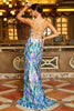 Load image into Gallery viewer, Multicolor Sequin Halter Open Back Mermaid Formal Dress