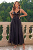 Load image into Gallery viewer, Sparkly Black Spaghetti Straps Formal Dress with Slit