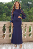 Dark Green Mermaid Long Sleeves Formal Dress