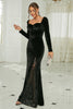 Load image into Gallery viewer, Black Mermaid Sweetheart Neck Velvet Formal Dress