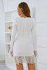 Load image into Gallery viewer, White Mermaid Square Neck Bodycon Dress With Long Sleeves