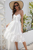 Load image into Gallery viewer, White A-Line Spaghetti Straps Hollow Summer Dress With Bowknot