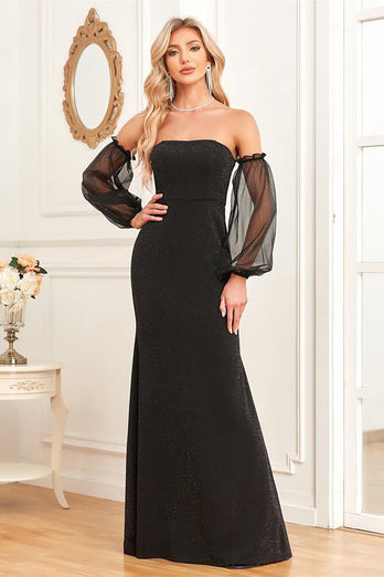 Black Mermaid Strapless Long Formal Dress