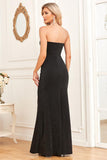 Black Mermaid Strapless Long Formal Dress