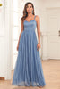 Load image into Gallery viewer, Blue A-Line Spaghetti Straps Long Formal Dress