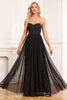 Load image into Gallery viewer, Black A-Line Spaghetti Straps Long Formal Dress