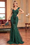 Mermaid Dark Green Long Formal Dress