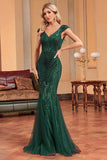 Mermaid Dark Green Long Formal Dress