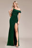 Load image into Gallery viewer, Glitter Dark Green Mermaid One Shoulder Long Formal Dress with Slit