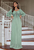 Load image into Gallery viewer, Long Sleeves Pleated Mother of the Bride Dress with Beading