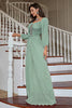 Load image into Gallery viewer, Long Sleeves Pleated Mother of the Bride Dress with Beading