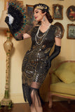 Blue 1920 Retro Sequin Flapper Dress