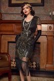 Blue 1920 Retro Sequin Flapper Dress