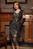 Black Golden 1920 Retro Sequin Dress