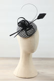 Black White Grid 1920s Style Headpieces