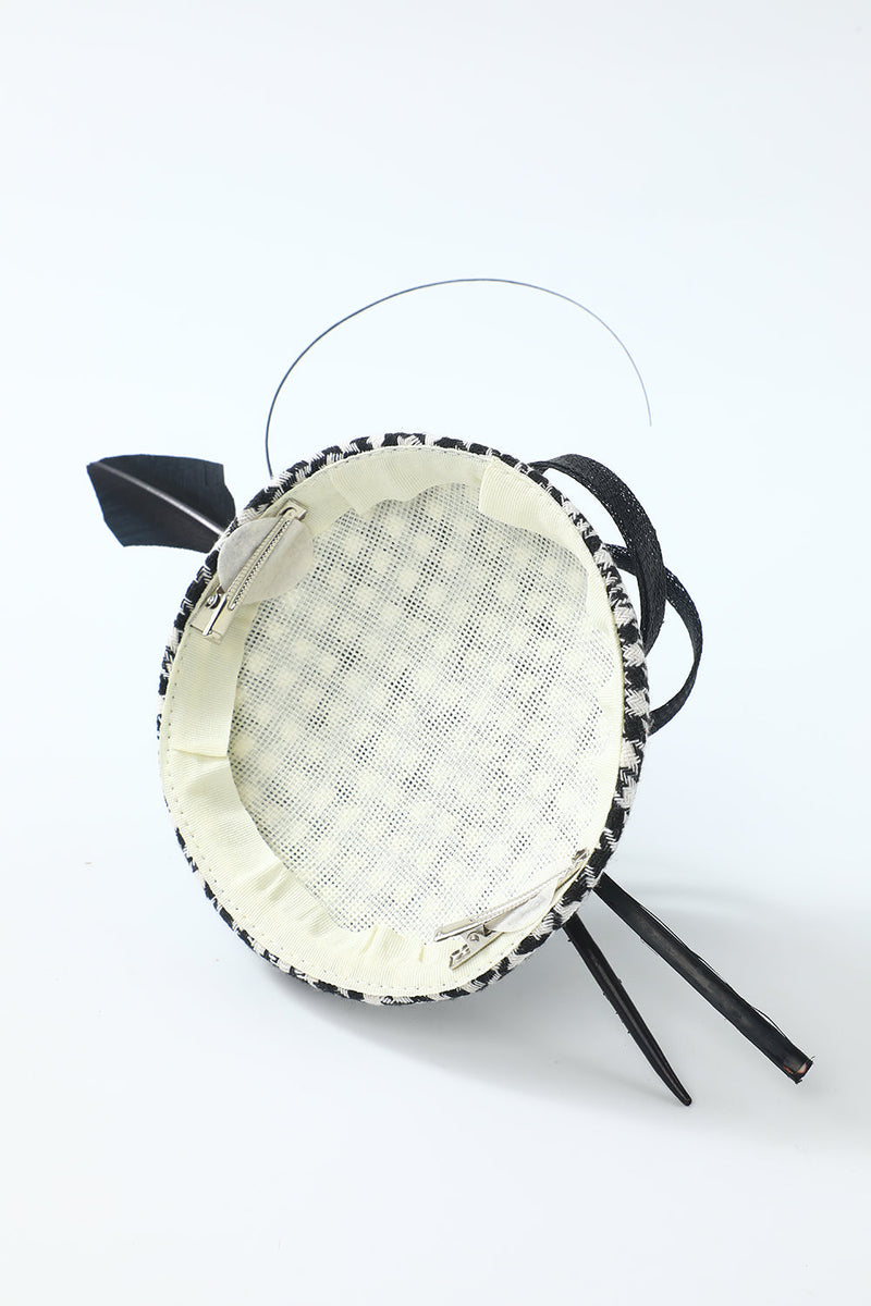 Load image into Gallery viewer, Black White Grid 1920s Style Headpieces