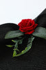 Load image into Gallery viewer, Black 1920s Style Hat with Flower