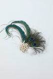 Green Peacock 1920s Great Gatsby Hairpins