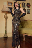 Jewel Black Blush 1920s Party Dress with Backless