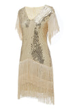 1920S Vintage Sequined Fringe Dress