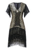 Load image into Gallery viewer, 1920S Vintage Sequined Fringe Dress