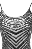 Bodycon Black Silver Sequins 1920s Dress