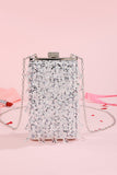 Silver Sequin Fringes Shoulder Chain Bag