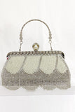 Black Beaded Fringes Party Handbag