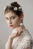 Beaded Flower Bridal Headband Earrings Sets