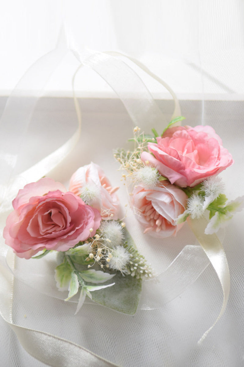 Load image into Gallery viewer, Blush Flower Wrist Corsage For Wedding