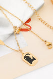 Gold Enamel Necklace Clavicle Chain