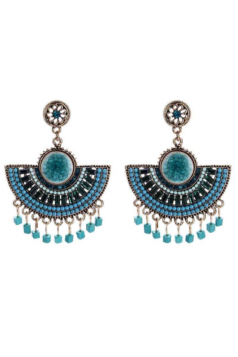 Load image into Gallery viewer, Green Beading Earrings