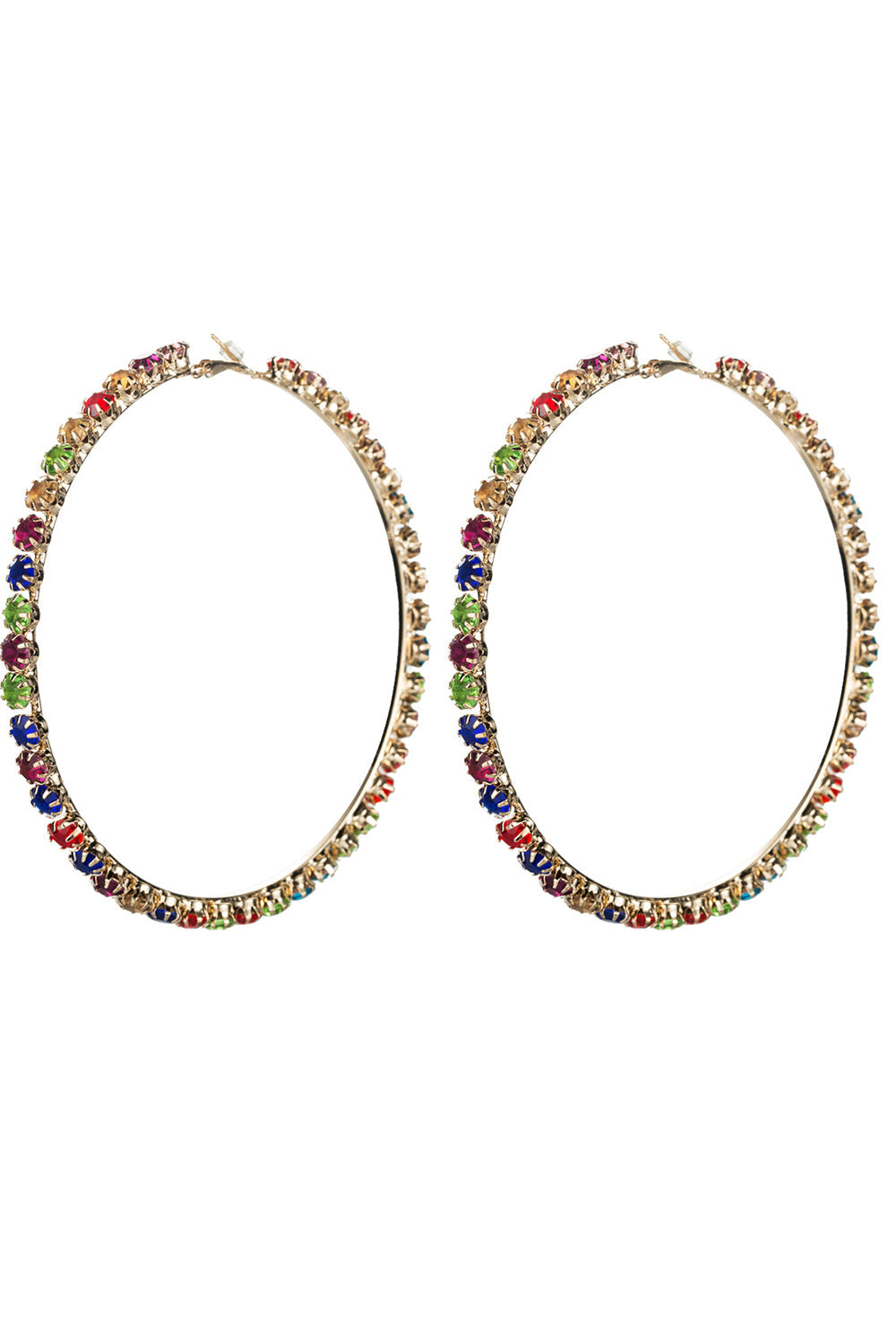 Colorful Beaded Hoop Earrings