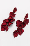 Red Petal Drop Earrings