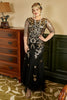 Load image into Gallery viewer, Black Golden Plus Size 1920s Sequins Dress