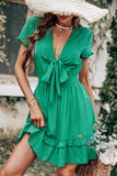 Green Summer Boho Dress