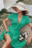 Green Summer Boho Dress