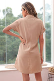 Khaki Summer Dress with Short Sleeves