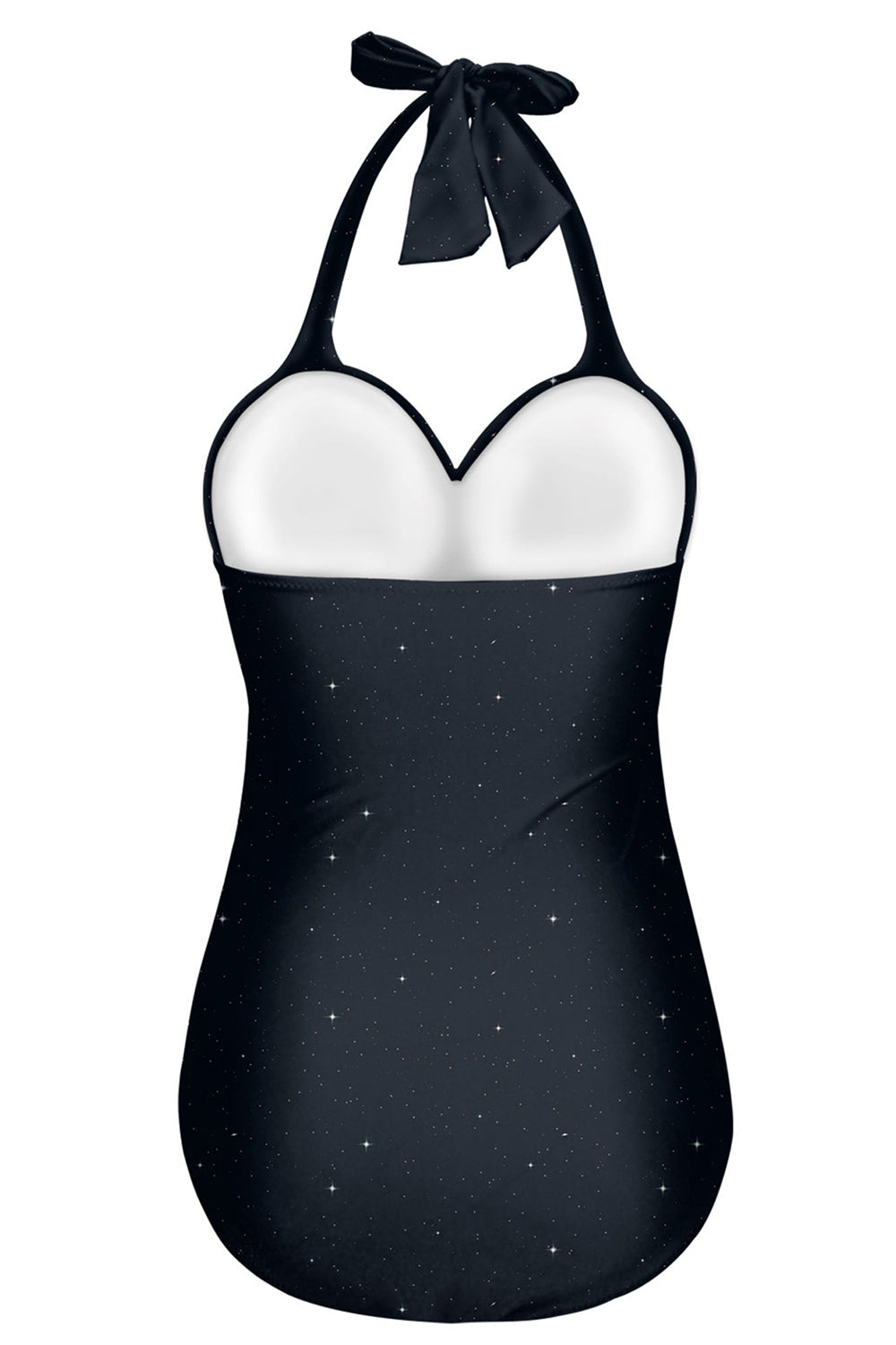 Black One Piece Halter Swimsuit