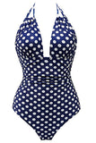 One Piece Navy Halter Swimwear