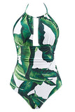 Flower One Piece Halter Swimwear