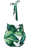 Flower One Piece Halter Swimwear