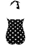 Plus Size Black White Polka Dots Swimwear