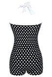 Plus Size Black and White Polka Dots Swimwear Shorts