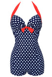 Plus Size Black and White Polka Dots Swimwear Shorts